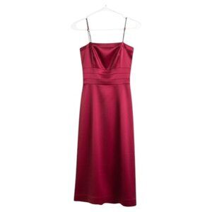 Theory Red Satin Cocktail Dress Size 0